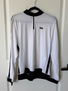 PXG White and Black Quarter-Zip Performance Pullover